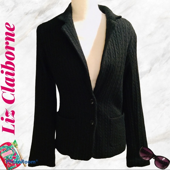 Liz Claiborne Sweaters - Liz Claiborne Navy Blue Sweater Jacket.
